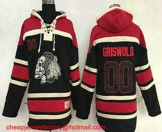 Men's Chicago Blackhawks #00 Clark Griswold Cream Black Ice Stitched NHL Old Time Hockey Hoodie