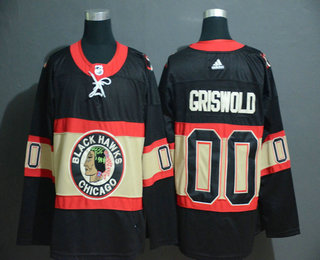 Men's Chicago Blackhawks #00 Clark Griswold NEW Black Third Adidas Stitched NHL Jersey