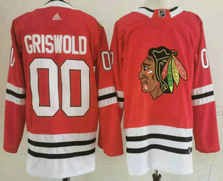 Men's Chicago Blackhawks #00 Clark Griswold Red Adidas Stitched NHL Jersey