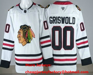Men's Chicago Blackhawks #00 Clark Griswold White Authentic Jersey