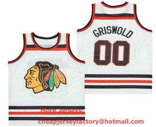 Men's Chicago Blackhawks #00 Clark Griswold White Basketball Jersey