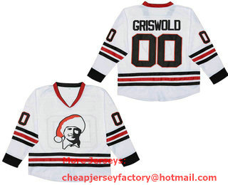 Men's Chicago Blackhawks #00 Clark Griswold White Stitched Fashion Jersey 01