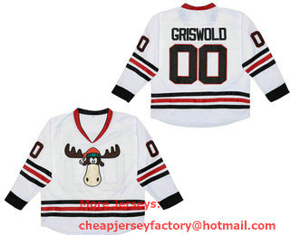 Men's Chicago Blackhawks #00 Clark Griswold White Stitched Fashion Jersey