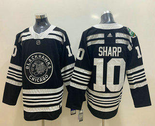 Men's Chicago Blackhawks #10 Patrick Sharp Black 2019 Winter Classic Adidas Stitched NHL Jersey