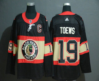 Men's Chicago Blackhawks #19 Jonathan Toews NEW Black Third Adidas Stitched NHL Jersey