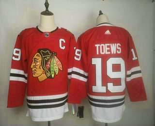 Men's Chicago Blackhawks #19 Jonathan Toews adidas Home Authentic Red Player Jersey