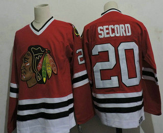 Men's Chicago Blackhawks #20 Al Secord 1983 Red CCM Throwback Stitched Vintage Hockey Jersey