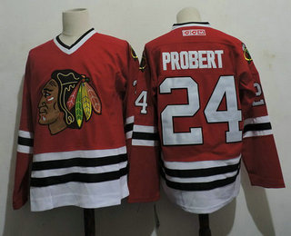 Men's Chicago Blackhawks #24 Bob Probert 1996-97 Red CCM Throwback Stitched Vintage Hockey Jersey