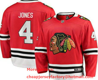 Men's Chicago Blackhawks #4 Seth Jones Red Authentic Jersey