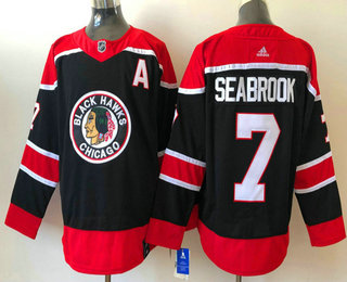 Men's Chicago Blackhawks #7 Brent Seabrook Black 2021 Retro Stitched NHL Jersey