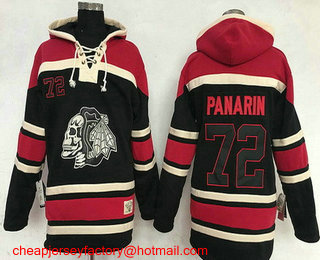 Men's Chicago Blackhawks #72 Artemi Panarin Black Ice Stitched NHL Old Time Hockey Hoodie