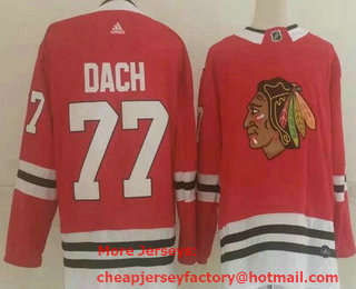 Men's Chicago Blackhawks #77 Kirby Dach Red Adidas Stitched NHL Jersey