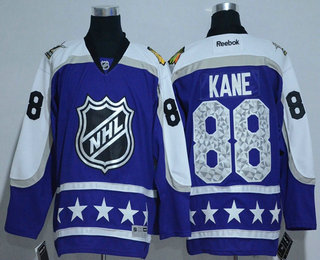 Men's Chicago Blackhawks #88 Patrick Kane Central Division Reebok Purple 2017 NHL All-Star Stitched Hockey Jersey
