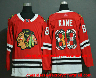 Men's Chicago Blackhawks #88 Patrick Kane NEW Red Fashion Adidas Stitched NHL Jersey