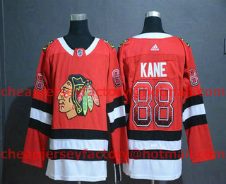Men's Chicago Blackhawks #88 Patrick Kane Red Drift Fashion Adidas Stitched NHL Jersey