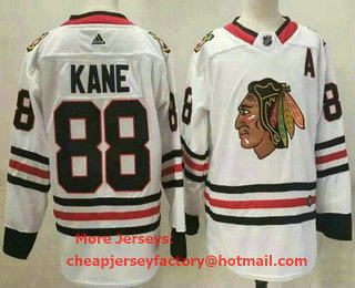 Men's Chicago Blackhawks #88 Patrick Kane White 2021 Stitched NHL Jersey