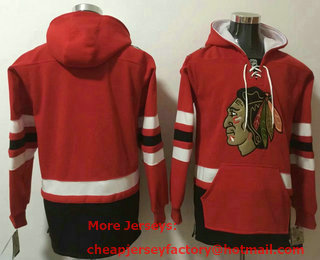 Men's Chicago Blackhawks Blank NEW Red Pocket Stitched NHL Pullover Hoodie