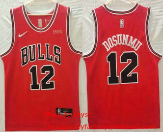 Men's Chicago Bulls #12 Ayo Dosunmu Red Diamond 75th Icon Sponsor Swingman Jersey