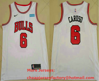 Men's Chicago Bulls #6 Alex Caruso White 2021 Nike Swingman Stitched Jersey With Sponsor Logo