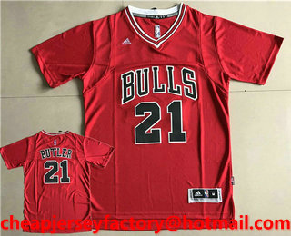 Men's Chicago Bulls #21 Jimmy Butler Red Short-Sleeved Stitched NBA Revolution 30 Swingman Jersey