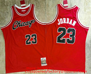 Men's Chicago Bulls #23 Michael Jordan 1984-85 Red Hardwood Classics Soul AU Throwback Jersey