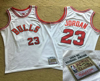 Men's Chicago Bulls #23 Michael Jordan 1984-85 White Hardwood Classics Soul AU Swingman Throwback Jersey