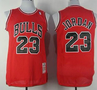 Men's Chicago Bulls #23 Michael Jordan 1997-98 Red Hardwood Classics Soul Swingman Throwback Jersey