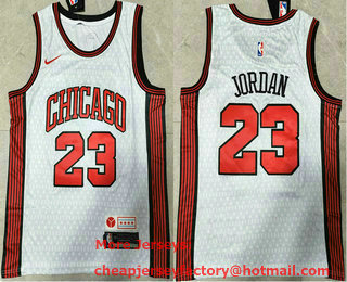 Men's Chicago Bulls #23 Michael Jordan 2022 White City Edition Stitched Jersey