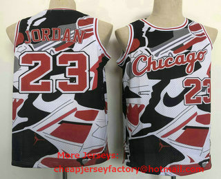 Men's Chicago Bulls #23 Michael Jordan Black Red Hardwood Classics Soul Swingman Throwback Fashion Jersey