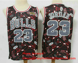 Men's Chicago Bulls #23 Michael Jordan Black Tear Up Pack Mitchell & Ness Swingman Jeresy
