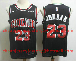Men's Chicago Bulls #23 Michael Jordan Black With White Name 2019 Nike Swingman Stitched NBA Jersey
