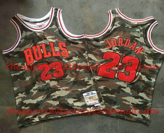 Men's Chicago Bulls #23 Michael Jordan Camo 1997-98  Hardwood Classics Soul Swingman Jersey