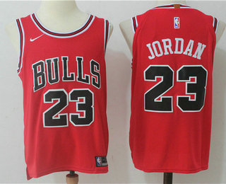 Men's Chicago Bulls #23 Michael Jordan Red 2017-2018 Nike Authentic Stitched NBA Jersey