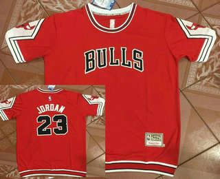 Men's Chicago Bulls #23 Michael Jordan Red Retro Short-Sleeves Legend Swingman Stitched NBA Basketball Jersey