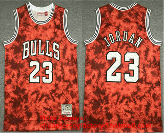 Men's Chicago Bulls #23 Michael Jordan Red Camo Hardwood Classics Soul Swingman Throwback Jersey