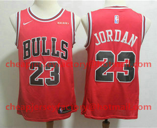 Men's Chicago Bulls #23 Michael Jordan Red With White Name 2019 Nike Swingman Zenni Patch Stitched NBA Jersey
