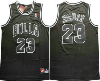Men's Chicago Bulls #23 Michael Jordan Swingman Black With Bulls Nike Jersey