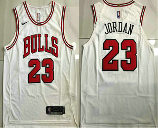 Men's Chicago Bulls #23 Michael Jordan White AU 2021 Stitched Jersey TOP