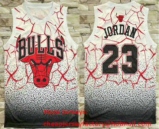 Men's Chicago Bulls #23 Michael Jordan White City Laser Printing Jersey