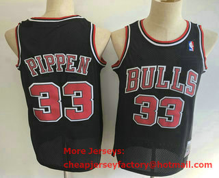 Men's Chicago Bulls #33 Scottie Pippen 1996-97 Black Hardwood Classics Soul Swingman Throwback Jersey
