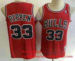 Men's Chicago Bulls #33 Scottie Pippen 1996-97 Red Hardwood Classics Soul Swingman Throwback Jersey