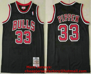 Men's Chicago Bulls #33 Scottie Pippen 1997-98 Black Hardwood Classics Soul Swingman Throwback Jersey