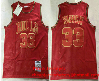 Men's Chicago Bulls #33 Scottie Pippen Red 1997-98 Hardwood Classics Soul Swingman Throwback Jersey