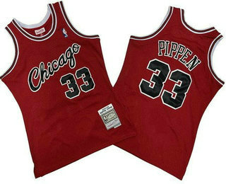 Men's Chicago Bulls #33 Scottie Pippen Red 2003 Throwback Swingman Jersey