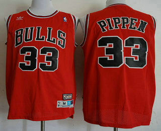 Men's Chicago Bulls #33 Scottie Pippen Red Hardwood Classics Soul Swingman Throwback Jersey