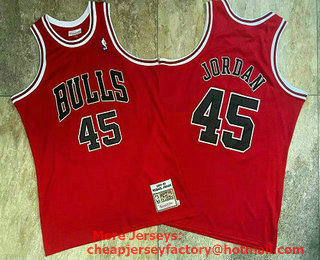 Men's Chicago Bulls #45 Michael Jordan Red 1994-95 Hardwood Classics Soul AU Throwback Jersey