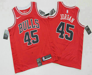 Men's Chicago Bulls #45 Michael Jordan Red 2019 Nike Swingman Printed NBA Jersey