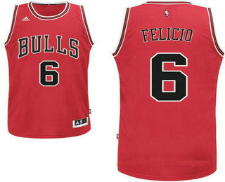 Men's Chicago Bulls #6 Cristiano Felicio Red Stitched NBA Revolution 30 Swingman Jersey