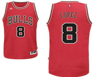 Men's Chicago Bulls #8 Robin Lopez Red Stitched NBA Revolution 30 Swingman Jersey