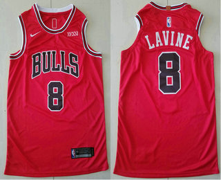 Men's Chicago Bulls #8 Zach LaVine Red 2019 Nike Authentic Stitched NBA Jersey With The Sponsor Logo